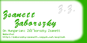 zsanett zaborszky business card